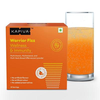 Kapiva Warrior Fizz Drink Powder - Orange Flavour (Pack of 20 x 5 gm) - Health Products