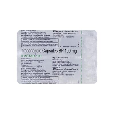 ILASTAR 100mg Capsule 4's - Fungal Infections-Anf