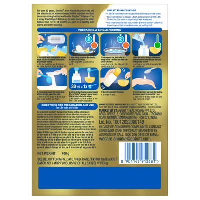 Similac Advance 3 Follow Up Formula Powder Refill - (12-18 Months) 400 g - Baby And Infant Supplements