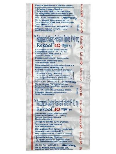 Rekool 40mg Tablet 10'S - Ulcer/Reflux/Flatulence-Aaa