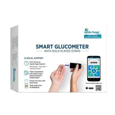 Apollo Sugar Glucome Glucometer with Test Strips 50's - Blood Glucose Monitors/Strips