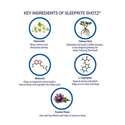 SleepRite Shotz - Litchi-Licious (Pack of 4 x 60 ml) - Mental Health