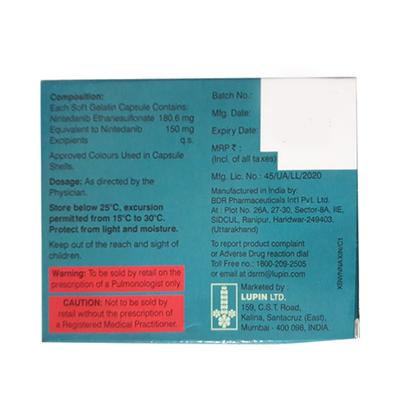 IDOFNIB 150 Capsule 10's - Idiopathic Pulmonary Fibrosis