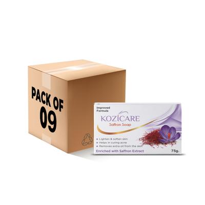 Kozicare Saffron Soap (Pack of 9 x 75 gm) 1's - Soaps