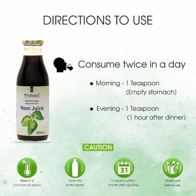 Krishna's Herbal & Ayurveda Raw Noni Juice 500 ml - Ayurvedic Juices