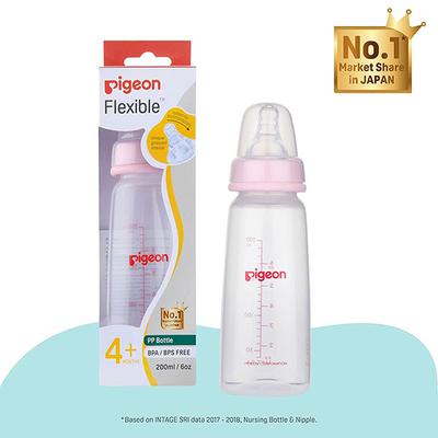 Pigeon Flexible 4+ Months PP Feeding Bottle - Pink 200 ml - Feeding & Nursing