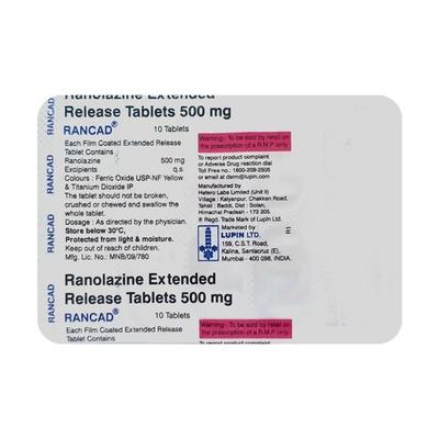 Rancad 500mg Tablet 10'S - Angina