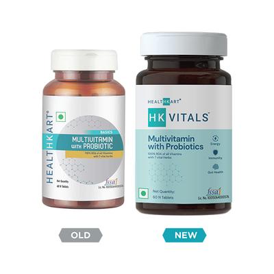 HealthKart HK Vitals Multivitamin with Probiotic Tablet 60's - Digestive Health