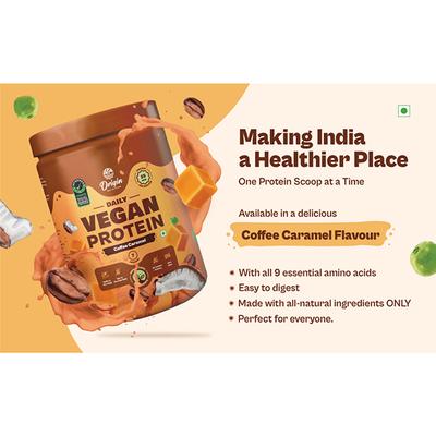 Origin Nutrition Vegan Protein Powder - Coffee Caramel Flavour 258 g - Whey Proteins