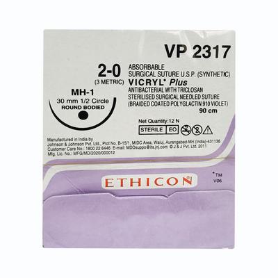 Johnson & Johnson Ethicon Vicryl Plus Absorbable Surgical Suture (2-0) (90 cm) (VP2317) - Sutures