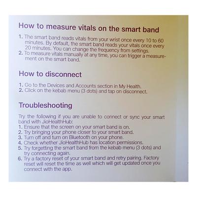 Jio J2 Smartband - Black (1.05-HWD0B0B) - Health Monitors And Equipment