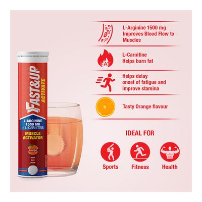 Fast&Up Activate Pre Workout - Orange Flavour 10's - Workout Essentials