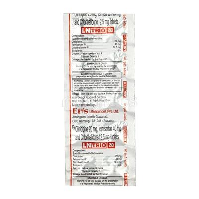 Lntrio 20mg Tablet 10'S - Hypertension-Ana