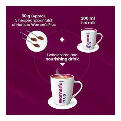 Women's Plus Horlicks No Added Sugar Powder - Chocolate Flavour 400 gm (Refill Pack) - Daily Health Drinks