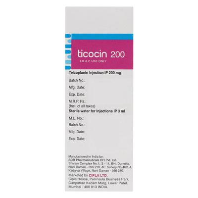 Ticocin 200mg Injection 1's - Bacterial Infections-OAB