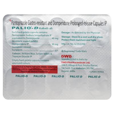 PALIO D Capsule 10's - Ulcer/Reflux/Flatulence-Aaa