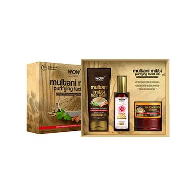 WOW Skin Science Multani Mitti Kit with Rose Water 250 ml - Scrubs & Exfoliants