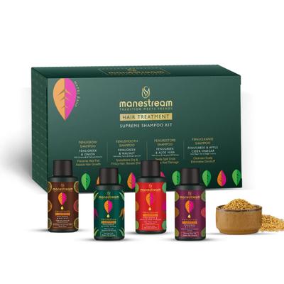 Manestream Hair Treatment Supreme Shampoo Kit (FenuGrow Shampoo 30 ml + FenuSmooth Shampoo 30 ml + FenuRestore Shampoo 30 ml + FenuCleanse Shampoo 30 ml) 1's - Hair Treatment