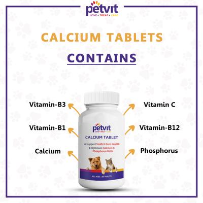 Petvit Calcium Tablets 60's - Petfood