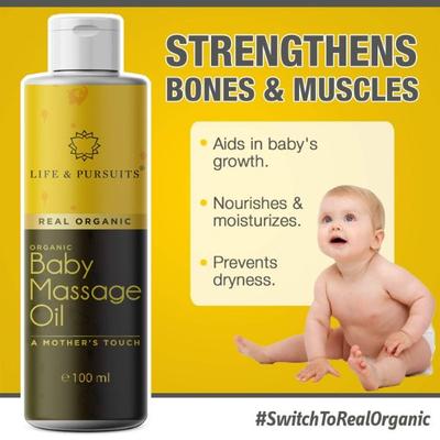 Life & Pursuits Real Organic Baby Massage Oil 100 ml - Creams, Lotions & Oils