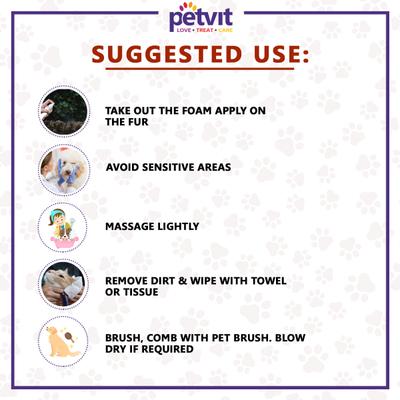 Petvit Oatmeal Waterless Dry Shampoo- -For All Breeds Dogs & Cats 200 ml - Pet Grooming