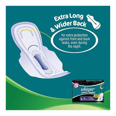 Whisper Maxi Nights Wings (XL) Sanitary Pad 15's - Sanitary Napkins