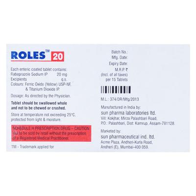 ROLES 20 Tablet 10's - Ulcer/Reflux/Flatulence-Aaa