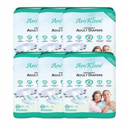 AroKleen Disposable Adult Diaper (L) (102 cm - 150 cm) (Pack of 6 x 10's) 1's - Adult Diapers & Pads