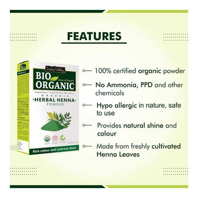 Indus Valley Bio Organic Herbal Henna Powder 100 gm - Personal Care (Ayush)