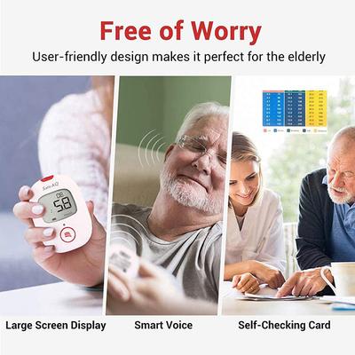 Sinocare Safe Accu Blood Sugar Monitor Test Kit (Test Strips 10's + Lancets 10's) 1's - Blood Glucose Monitors/Strips