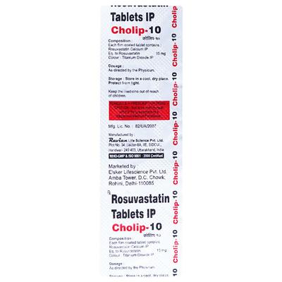 CHOLIP 10 Tablet 10's - High Cholesterol-Dys