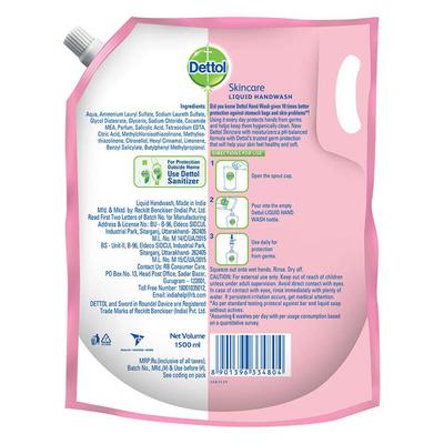 Dettol Skincare Everyday Protection pH Balanced Liquid Handwash Refill 1500 ml - Hand Sanitizer