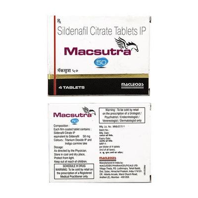 Macsutra 50mg Tablet 4'S - Impotence/Erectile Dysfunction (Ed)