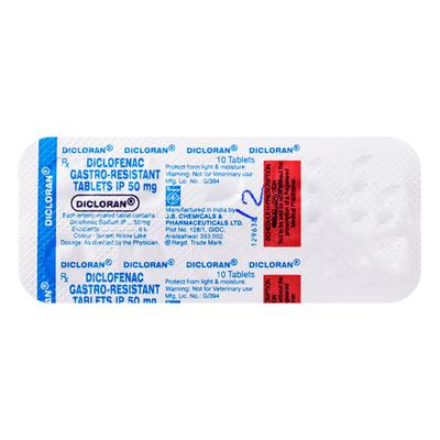 Dicloran 50mg Tablet 10'S - Pain relief-Nsa
