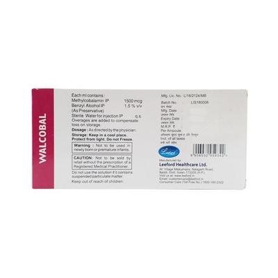 Walcobal 1500mcg Injection 1ml - Supplements-Vam
