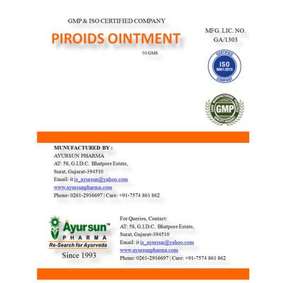 Ayursun Piroids Ointment 50 gm - Speciality Medicines