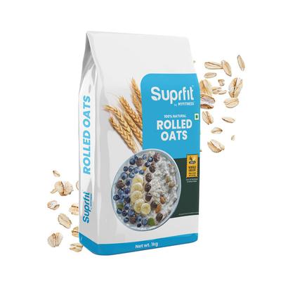 Suprfit 100% Natural Rolled Oats 1000 gm - Nutritional Bars