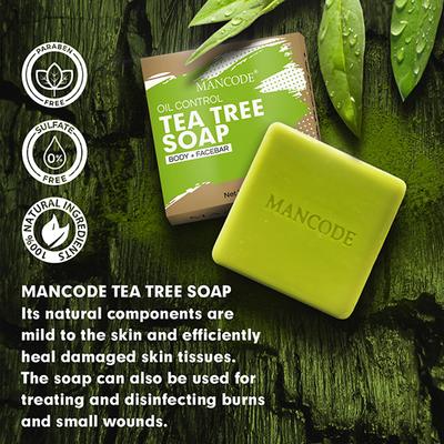 MANCODE Tea Tree Oil Control Soap 125 gm - Shower Gels & Body Wash