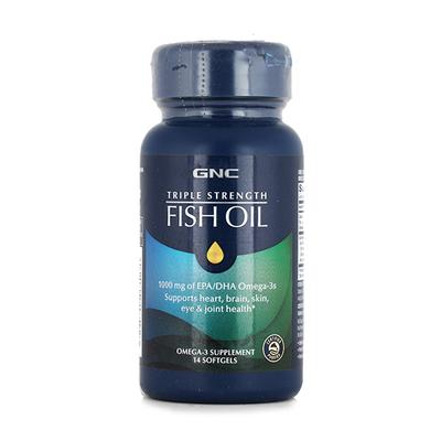 GNC Triple Strength Fish Oil 1000mg Softgel 14's - Omega Fish Oil Fatty Acids