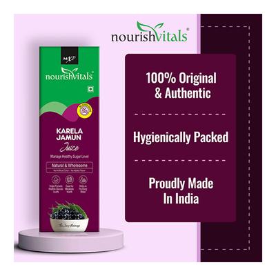NourishVitals Karela Jamun Juice 500 ml - Ayurvedic Juices