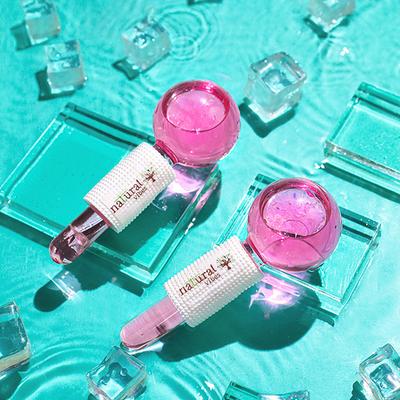 Natural Vibes Ice Globes Facial Tool with Free Gold Beauty Elixir Oil & Vitamin V Serum - Massagers