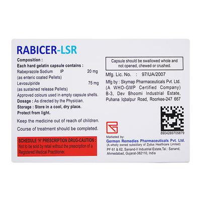 RABICER LSR Capsule 10's - Ulcer/Reflux/Flatulence-Aaa