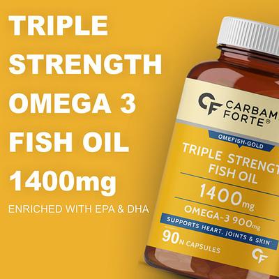 CF Omefish-Gold Triple Strength Fish Oil 1400 mg Omega-3 900 mg Softgel Capsule 90's - Omega Fish Oil Fatty Acids