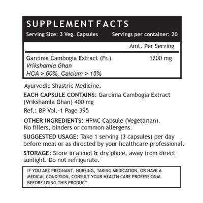 INLIFE Garcinia Cambogia 1200 mg Vegetarian Capsule 60's - Weight Loss