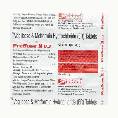 Prebose M 0.3 Tablet 10's - Diabetes-Ant
