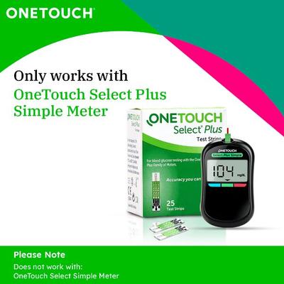 Onetouch Select Plus Test Strips 25's - Blood Glucose Monitors/Strips