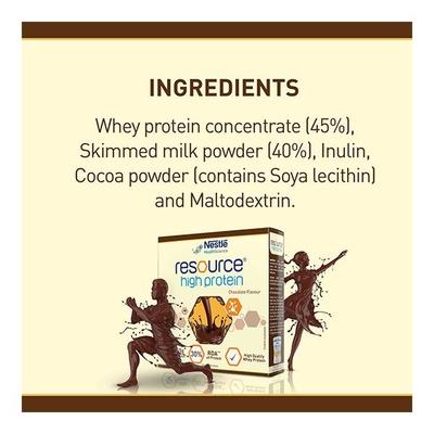 Nestle Resource High Protein Powder - Chocolate Flavour 400 gm (Refill Pack) - Protein Drink