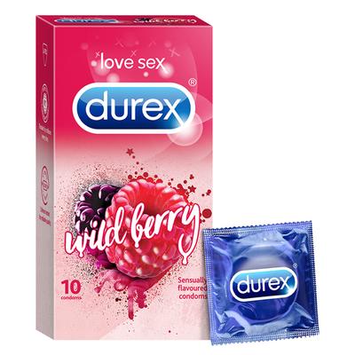 Durex Sensually Flavoured Condoms - Wildberry 10's - Plain/Flavoured Condoms