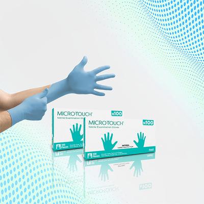 Ansell Micro Touch Nitrile Examination Gloves N100 (L) (Pack of 2 x 100's) - Surgical Consumable