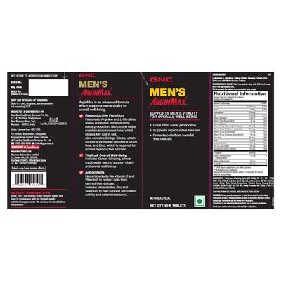 GNC Men's Arginmax Tablet 90's - Amino Acids